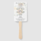 Artsy Sunflower Floral Wedding Ceremony Programme2 Handwaaier (Achterkant)