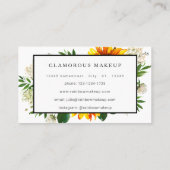 Artsy Sunflower Floral - Wit Visitekaartje (Achterkant)