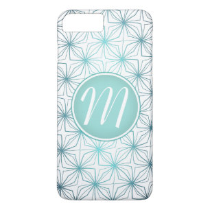 Artsy Teal Monogram Vintage Patroon Case-Mate iPhone Case
