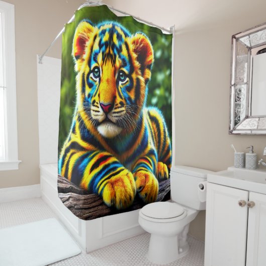 Artsy Tiger Douchegordijn (In situ)