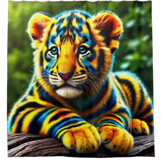 Artsy Tiger Douchegordijn (Voorkant)