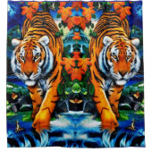 Artsy Tijger Dier Bengal Douchegordijn (Voorkant)