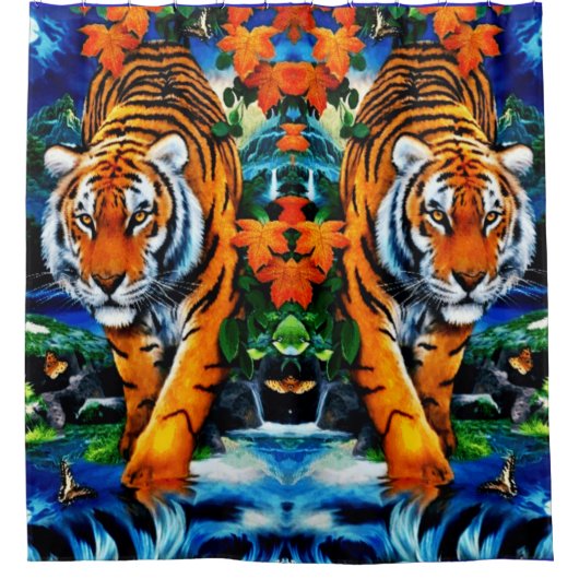 Artsy Tijger Dier Bengal Douchegordijn (Voorkant)