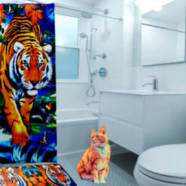 Artsy Tijger Dier Bengal Douchegordijn