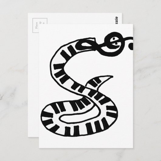 Artsy-toetsenbord en Treble Clef Snake Art Briefkaart (Voorkant / Achterkant)