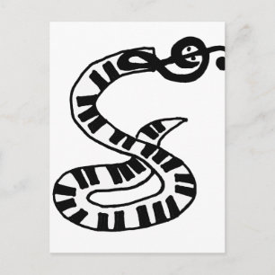 Artsy-toetsenbord en Treble Clef Snake Art Briefkaart
