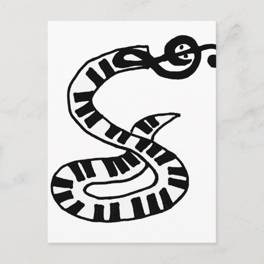 Artsy-toetsenbord en Treble Clef Snake Art Briefkaart (Voorkant)