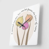 Artsy Trees Clock, docent in ruste Vierkante Klok (Hoek)