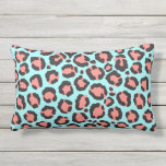 Artsy Trendy Coral Mint Blauwgroen Leopard Animal  Buitenkussen<br><div class="desc">Kunstmatig, modern, schattig, koraal en trendy sinaasappel, munt blauwgroen, en zwart met de hand getrokken model voor illustratie van de bladreuzel. ***BELANGRIJKE NOTA VAN HET ONTWERP: Voor om het even welk verzoek van het douaneontwerp zoals passende productverzoeken, kleurenveranderingen, plaatsingsveranderingen, of een ander veranderingsverzoek, te klikken gelieve op de "CONTACT"knoop of...</div>