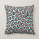 Artsy Trendy Coral Mint Blauwgroen Leopard Animal  Kussen<br><div class="desc">Kunstmatig, modern, schattig, koraal en trendy sinaasappel, munt blauwgroen, en zwart met de hand getrokken model voor illustratie van de bladreuzel. ***BELANGRIJKE NOTA VAN HET ONTWERP: Voor om het even welk verzoek van het douaneontwerp zoals passende productverzoeken, kleurenveranderingen, plaatsingsveranderingen, of een ander veranderingsverzoek, te klikken gelieve op de "CONTACT"knoop of...</div>