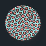 Artsy Trendy Coral Mint Blauwgroen Leopard Animal  Papieren Bordje<br><div class="desc">Kunstmatig, modern, schattig, koraal en trendy sinaasappel, munt blauwgroen, en zwart met de hand getrokken model voor illustratie van de bladreuzel. ***BELANGRIJKE NOTA VAN HET ONTWERP: Voor om het even welk verzoek van het douaneontwerp zoals passende productverzoeken, kleurenveranderingen, plaatsingsveranderingen, of een ander veranderingsverzoek, te klikken gelieve op de "CONTACT"knoop of...</div>