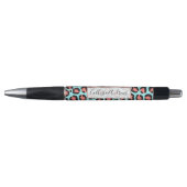 Artsy Trendy Coral Mint Blauwgroen Leopard Animal  Pen (Voorkant)