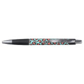 Artsy Trendy Coral Mint Blauwgroen Leopard Animal Pen (Achterkant)