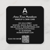 *~* Artsy Trendy INITIAAL GOLD QR LOGO FOTO Vierkante Visitekaartje (Achterkant)