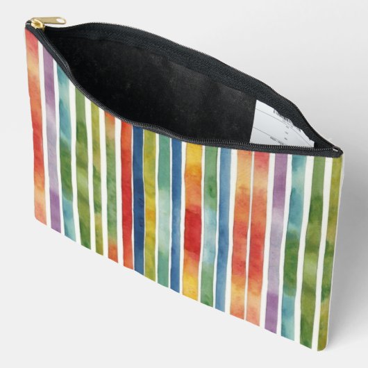 Artsy Trendy Rainbow Kleurrijke Stripe Patroon Etui (Open)