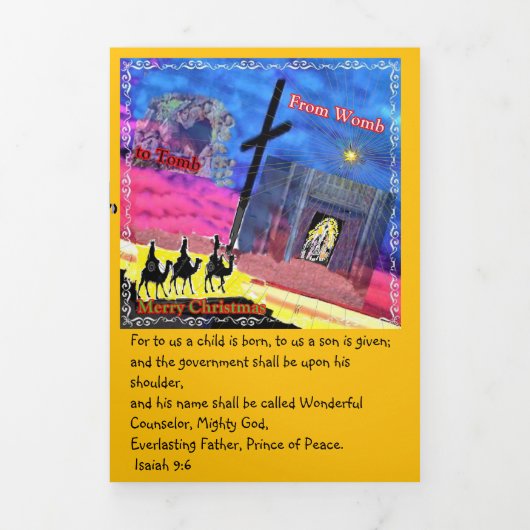 Artsy Trifold Letter Fold Christmas card Drieluik Kaart (Cover)