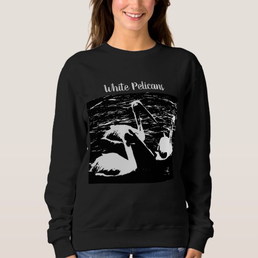 Artsy Trio van witte pelikanen zwemmen Trui (Voorkant)