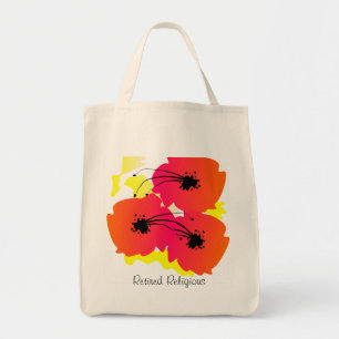 Artsy Tropical Flowers, in ruste Canvas tas