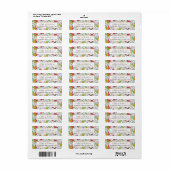 Artsy Tropical Fruit Polka Dots Waterverf Patroon Etiket (Full Sheet)