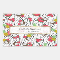 Artsy Tropical Fruit Polka Dots Waterverf Patroon
