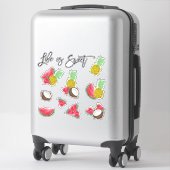 Artsy Tropical Fruit Polka Dots Waterverf Patroon Sticker (Koffer)
