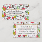 Artsy Tropical Fruit Polka Dots Waterverf Patroon Visitekaartje (Voorkant / Achterkant)