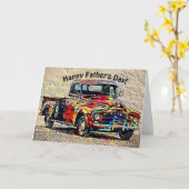 Artsy  Truck Vaderdag Kaart (Gele Bloem)