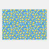 Artsy Turquoise Citrusvruchten Waterverf Patroon Inpakpapier Vel (Voorkant 3)