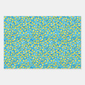 Artsy Turquoise Citrusvruchten Waterverf Patroon Inpakpapier Vel (Voorkant 2)