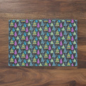 Artsy Turquoise Magenta Blauwgroen Limoen kerstbom Tissuepapier