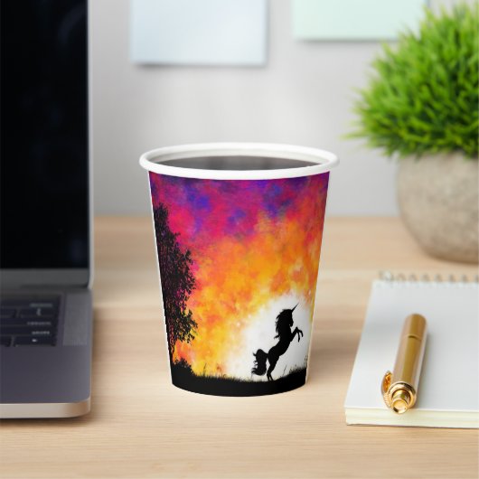 Artsy Unicorn Papieren Bekers (Insitu)