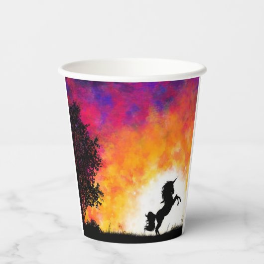 Artsy Unicorn Papieren Bekers (Achterkant)