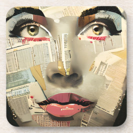 Artsy Unieke Digitale Kunst | Pretty Lady Abstract Bier Onderzetter