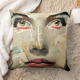 Artsy Unieke Digitale Kunst | Pretty Lady Abstract Kussen