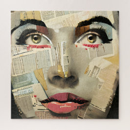 Artsy Unieke Digitale Kunst | Pretty Lady Abstract Legpuzzel
