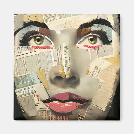 Artsy Unieke Digitale Kunst | Pretty Lady Abstract Magneet