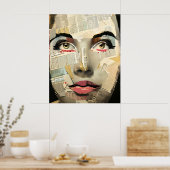 Artsy unieke digitale kunst | Pretty Lady Abstract Poster (Keuken)
