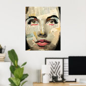 Artsy unieke digitale kunst | Pretty Lady Abstract Poster (Thuiskantoor)
