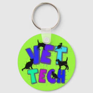 Artsy Vet Tech Gifts, Unieke artiest getekend desi Sleutelhanger