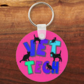 Artsy Vet Tech Gifts, Unieke artiest getekend desi Sleutelhanger (Voorkant)