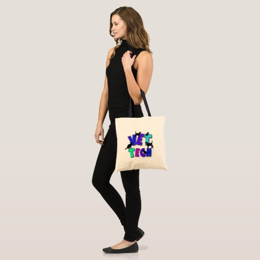 Artsy Vet Tech Gifts, Unieke artiest getekend desi Tote Bag (Voorkant (model))