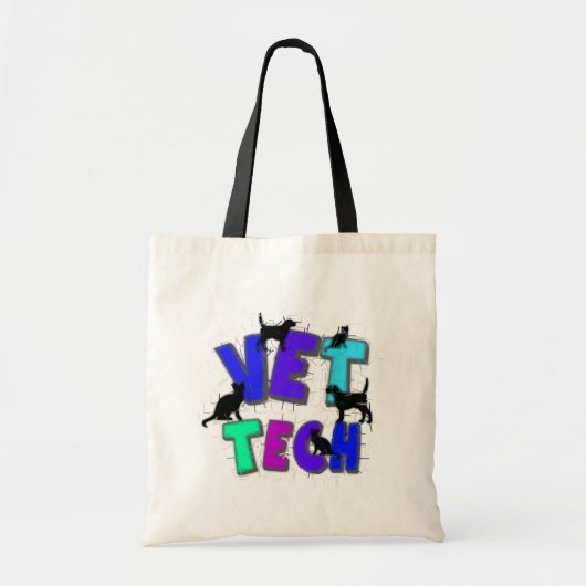 Artsy Vet Tech Gifts, Unieke artiest getekend desi Tote Bag (Voorkant)