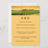 Artsy Vineyard Sunset Winery Wedding Invite Kaart (Voorkant)