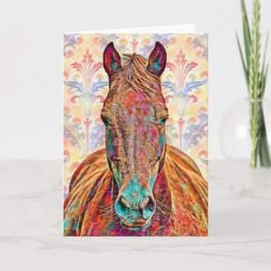 Artsy Vintage Poster Style Horse Art Note Kaart
