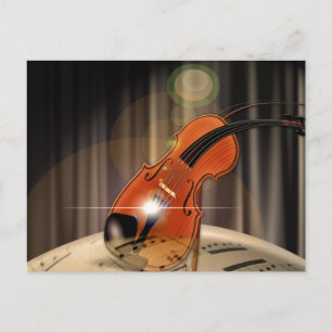 Artsy Violin Music Briefkaart