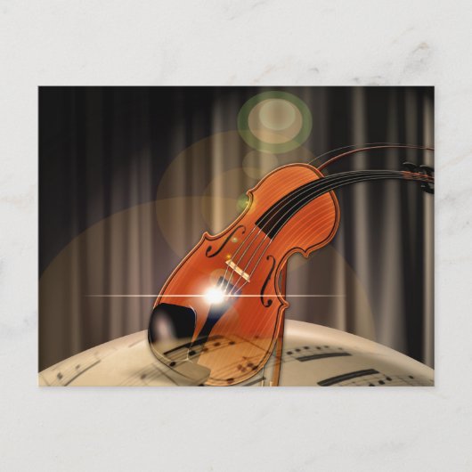 Artsy Violin Music Briefkaart (Voorkant)