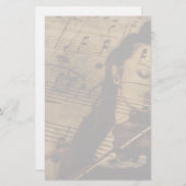 Artsy Violin Music Briefpapier (Voorkant / Achterkant)
