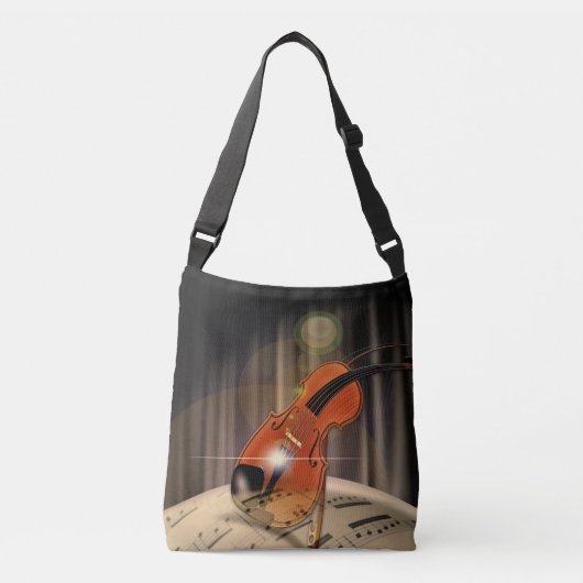 Artsy Violin Music Crossbody Tas (Voorkant)