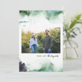 Artsy Vrede en Vreugde 3 Foto Feestdagenkaart (Staand voorkant)