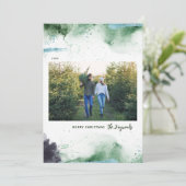 Artsy Vrolijke Kerstmis Foto Feestdagenkaart (Staand voorkant)